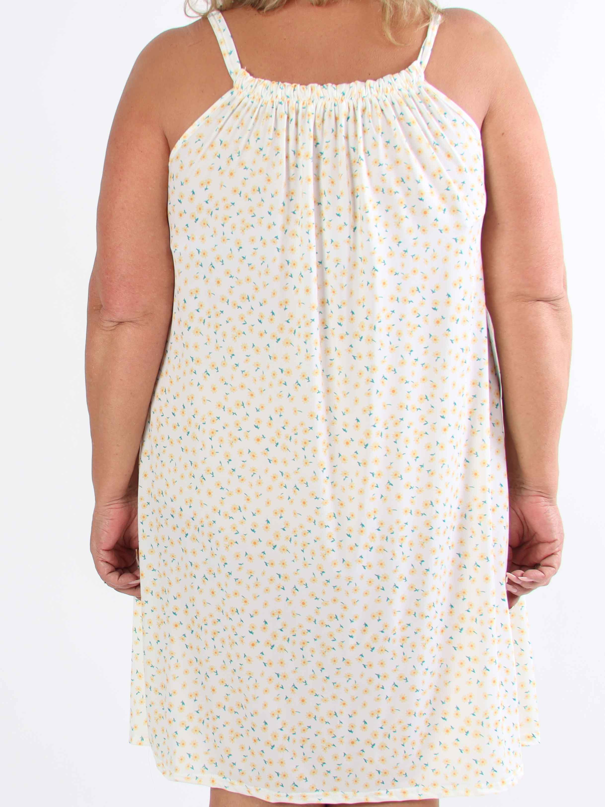 SunLove Small Flower - Elastisk plus size kjole med blomsterprint